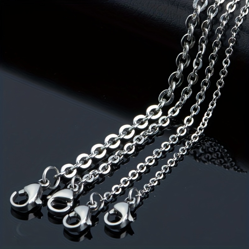 2MM Stainless Steel O Chain Cross Necklace Couple Necklace